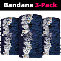 Blue Samoa Tattoo Neck Gaiter Plumeria Samoan Ocean Tatau Pattern LT14 package One Size: 25*50cm Blue - Polynesian Pride