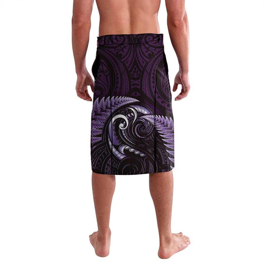 Aotearoa Pounamu Niho Lavalava Silver Fern Mix Maori Pattern - Purple LT14 - Polynesian Pride