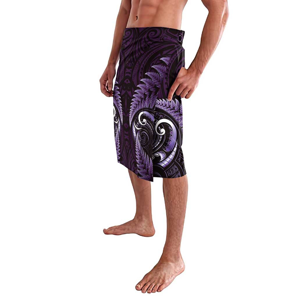 Aotearoa Pounamu Niho Lavalava Silver Fern Mix Maori Pattern - Purple LT14 - Polynesian Pride