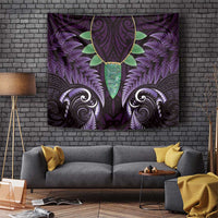 Aotearoa Pounamu Niho Tapestry Silver Fern Mix Maori Pattern - Purple LT14 Purple - Polynesian Pride