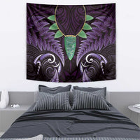 Aotearoa Pounamu Niho Tapestry Silver Fern Mix Maori Pattern - Purple LT14 - Polynesian Pride