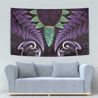 Aotearoa Pounamu Niho Tapestry Silver Fern Mix Maori Pattern - Purple LT14 - Polynesian Pride