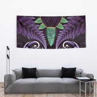 Aotearoa Pounamu Niho Tapestry Silver Fern Mix Maori Pattern - Purple LT14 - Polynesian Pride