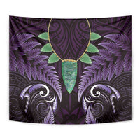 Aotearoa Pounamu Niho Tapestry Silver Fern Mix Maori Pattern - Purple LT14 - Polynesian Pride