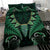 Aotearoa Pounamu Niho Bedding Set Silver Fern Mix Maori Pattern - Green