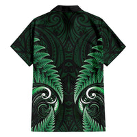 Aotearoa Pounamu Niho Family Matching Long Sleeve Bodycon Dress and Hawaiian Shirt Silver Fern Mix Maori Pattern - Green LT14 - Polynesian Pride