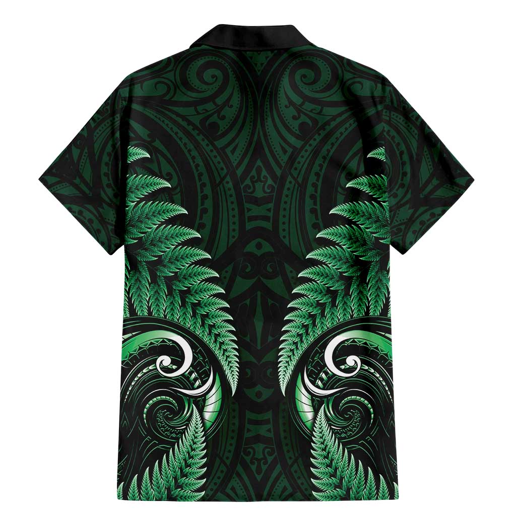 Aotearoa Pounamu Niho Family Matching Mermaid Dress and Hawaiian Shirt Silver Fern Mix Maori Pattern - Green LT14 - Polynesian Pride