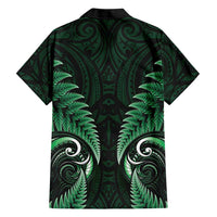 Aotearoa Pounamu Niho Family Matching Short Sleeve Bodycon Dress and Hawaiian Shirt Silver Fern Mix Maori Pattern - Green LT14 - Polynesian Pride