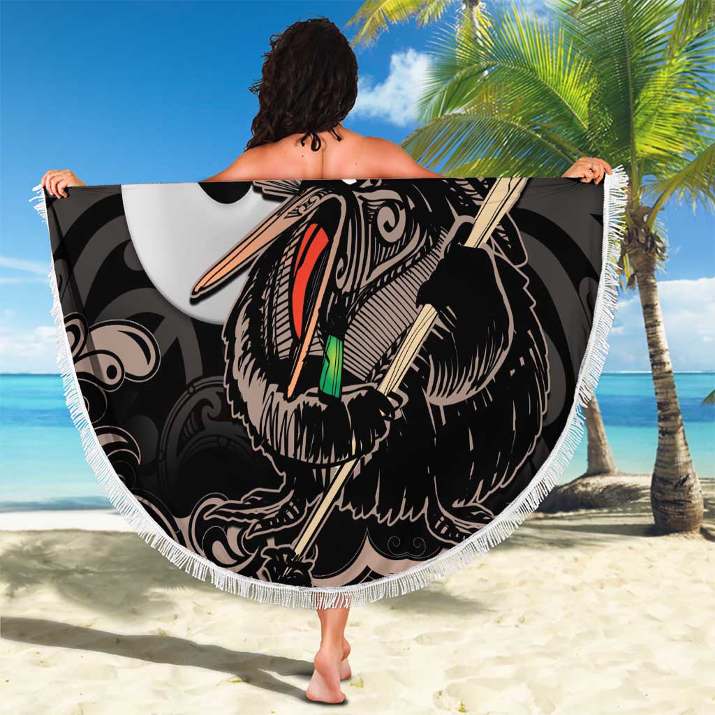 Aotearoa Hei Matau Beach Blanket Haka Kiwi Mix Maori Mangopare LT14 - Polynesian Pride