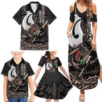 Aotearoa Hei Matau Family Matching Summer Maxi Dress and Hawaiian Shirt Haka Kiwi Mix Maori Mangopare LT14 - Polynesian Pride