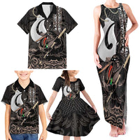 Aotearoa Hei Matau Family Matching Tank Maxi Dress and Hawaiian Shirt Haka Kiwi Mix Maori Mangopare LT14 - Polynesian Pride