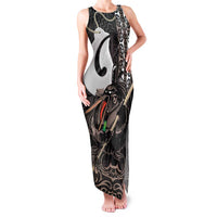 Aotearoa Hei Matau Family Matching Tank Maxi Dress and Hawaiian Shirt Haka Kiwi Mix Maori Mangopare LT14 Mom's Dress Black - Polynesian Pride