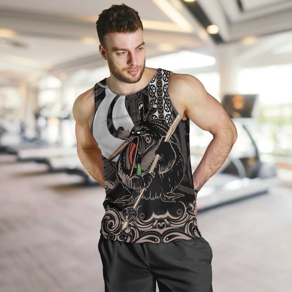 Aotearoa Hei Matau Men Tank Top Haka Kiwi Mix Maori Mangopare LT14 Black - Polynesian Pride