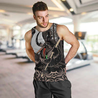 Aotearoa Hei Matau Men Tank Top Haka Kiwi Mix Maori Mangopare LT14 Black - Polynesian Pride