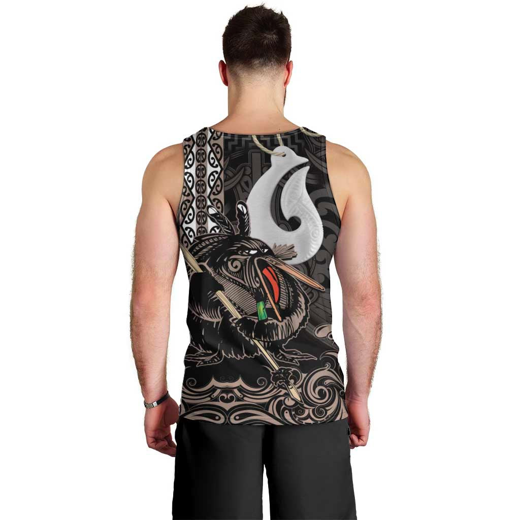 Aotearoa Hei Matau Men Tank Top Haka Kiwi Mix Maori Mangopare LT14 - Polynesian Pride