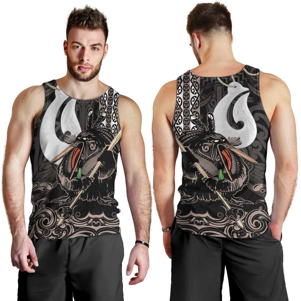Aotearoa Hei Matau Men Tank Top Haka Kiwi Mix Maori Mangopare LT14 - Polynesian Pride