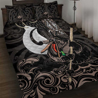 Aotearoa Hei Matau Quilt Bed Set Haka Kiwi Mix Maori Mangopare LT14 Black - Polynesian Pride