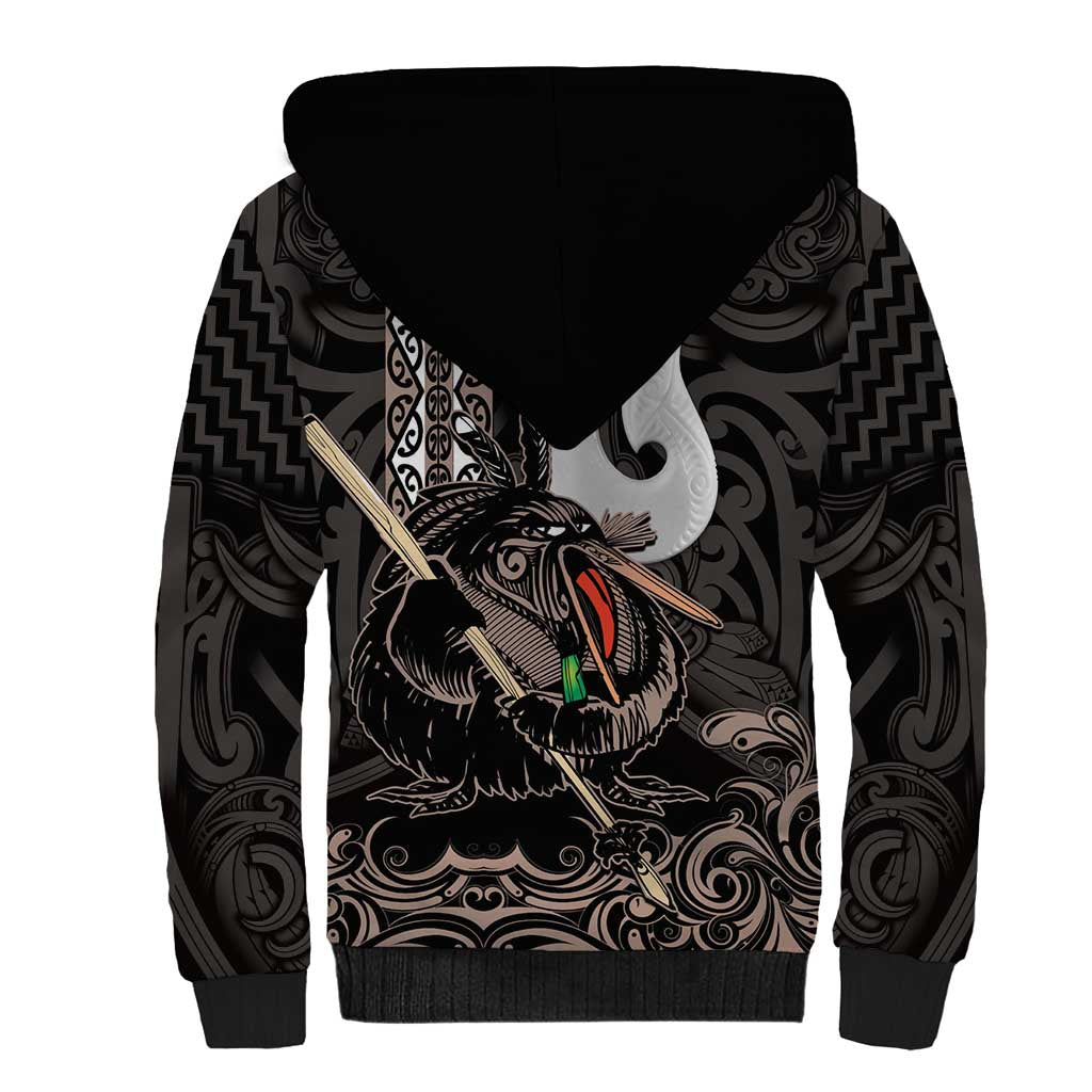 Aotearoa Hei Matau Sherpa Hoodie Haka Kiwi Mix Maori Mangopare LT14 - Polynesian Pride