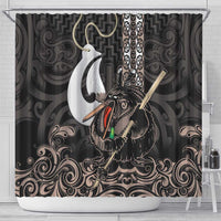 Aotearoa Hei Matau Shower Curtain Haka Kiwi Mix Maori Mangopare LT14 - Polynesian Pride