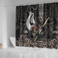 Aotearoa Hei Matau Shower Curtain Haka Kiwi Mix Maori Mangopare LT14 - Polynesian Pride