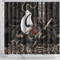 Aotearoa Hei Matau Shower Curtain Haka Kiwi Mix Maori Mangopare LT14 - Polynesian Pride