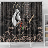 Aotearoa Hei Matau Shower Curtain Haka Kiwi Mix Maori Mangopare LT14 - Polynesian Pride
