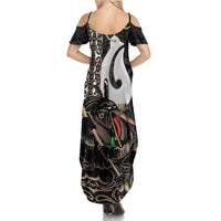 Aotearoa Hei Matau Summer Maxi Dress Haka Kiwi Mix Maori Mangopare