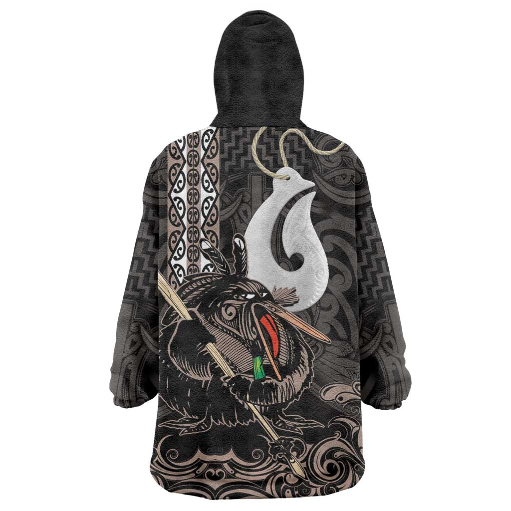 Aotearoa Hei Matau Wearable Blanket Hoodie Haka Kiwi Mix Maori Mangopare LT14 - Polynesian Pride
