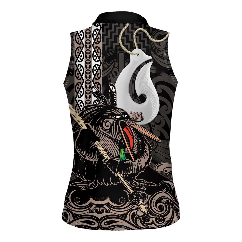 Aotearoa Hei Matau Women Sleeveless Polo Shirt Haka Kiwi Mix Maori Mangopare LT14 - Polynesian Pride