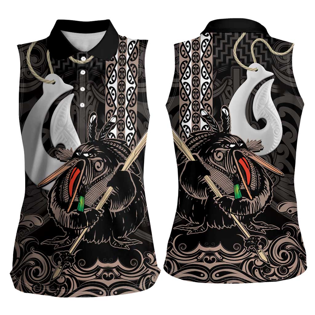Aotearoa Hei Matau Women Sleeveless Polo Shirt Haka Kiwi Mix Maori Mangopare LT14 - Polynesian Pride