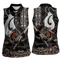 Aotearoa Hei Matau Women Sleeveless Polo Shirt Haka Kiwi Mix Maori Mangopare LT14 - Polynesian Pride