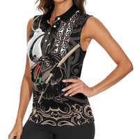 Aotearoa Hei Matau Women Sleeveless Polo Shirt Haka Kiwi Mix Maori Mangopare LT14 - Polynesian Pride