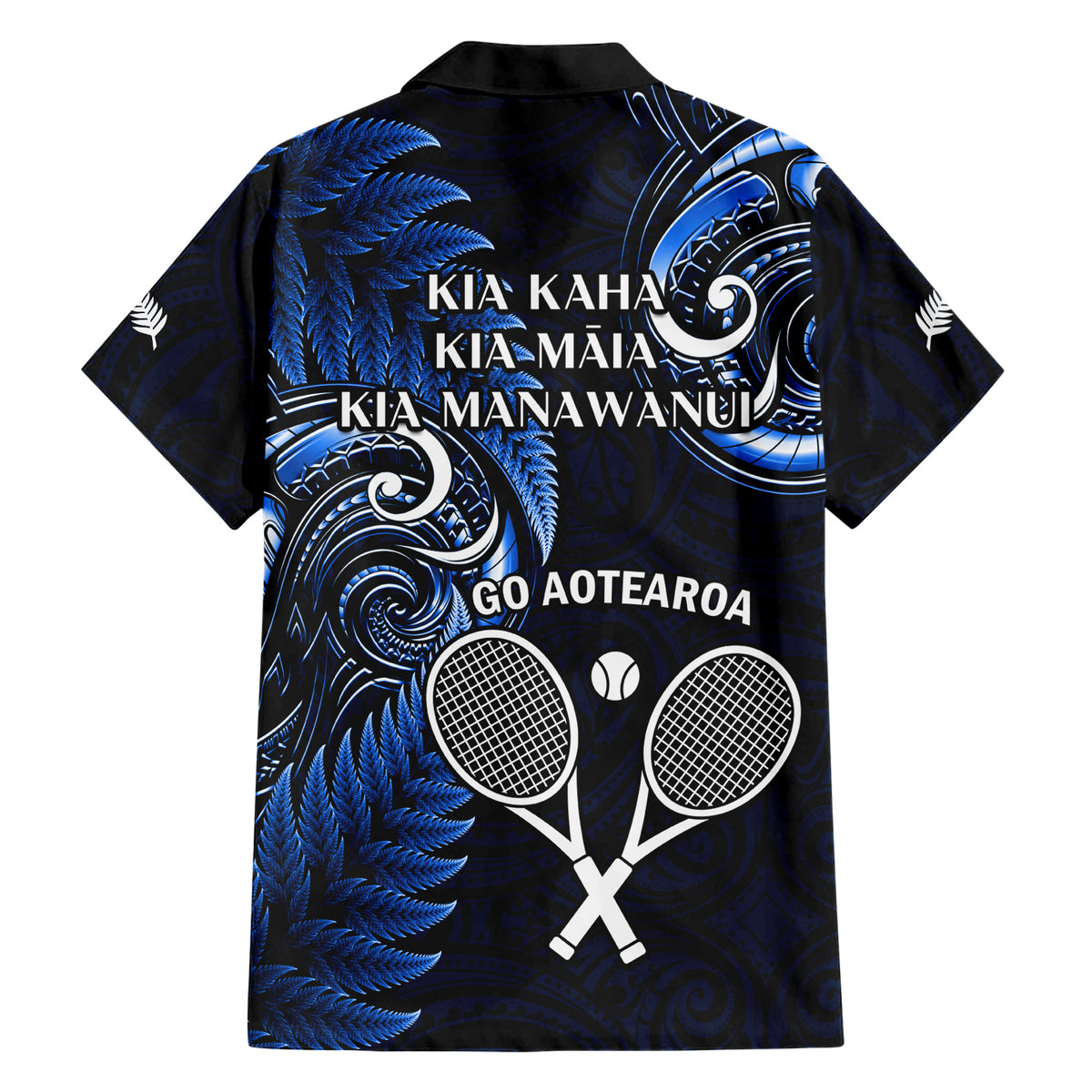 New Zealand Tiki Tennis Family Matching Short Sleeve Bodycon Dress and Hawaiian Shirt 2024 Aotearoa Tenehi Maori Silver Fern - Blue LT14 - Polynesian Pride