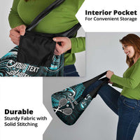 Custom New Zealand Tiki Tennis Grocery Bag Aotearoa Tenehi Maori Silver Fern - Turquoise LT14 - Polynesian Pride