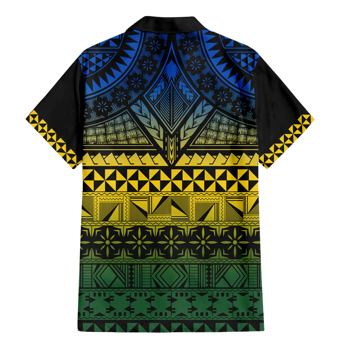 Halo Olaketa Solomon Islands Family Matching Mermaid Dress and Hawaiian Shirt Melanesian Tribal Pattern Gradient Version LT14 - Polynesian Pride
