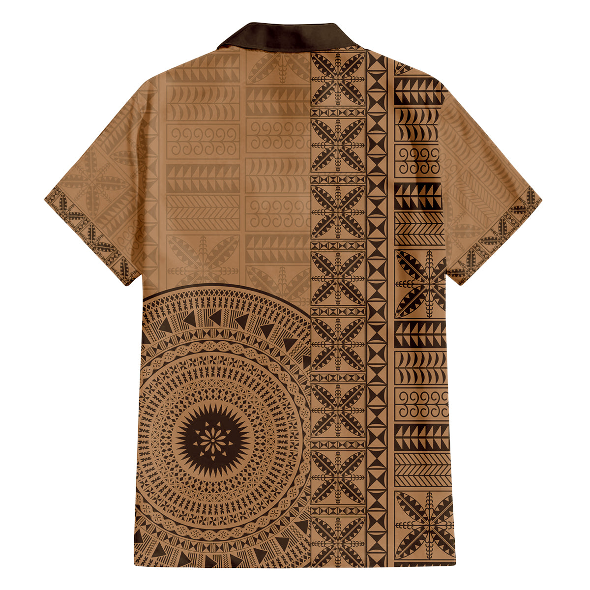 Fakaalofa Lahi Atu Niue Family Matching Off Shoulder Maxi Dress and Hawaiian Shirt Vintage Hiapo Pattern Brown Version LT14 - Polynesian Pride