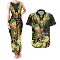 Hawaii Saint Patrick's Day Couples Matching Tank Maxi Dress and Hawaiian Shirt Ukulele Leprechaun Hau'Oli Maoli Oe! LT14 Reggae - Polynesian Pride