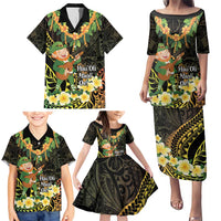 Hawaii Saint Patrick's Day Family Matching Puletasi and Hawaiian Shirt Ukulele Leprechaun Hau'Oli Maoli Oe! LT14 - Polynesian Pride