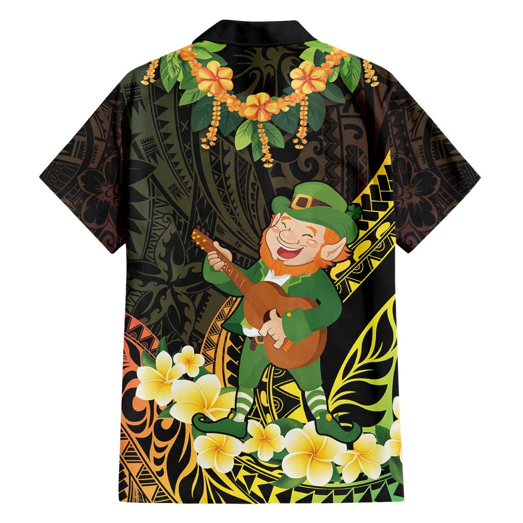 Hawaii Saint Patrick's Day Family Matching Puletasi and Hawaiian Shirt Ukulele Leprechaun Hau'Oli Maoli Oe! LT14 - Polynesian Pride