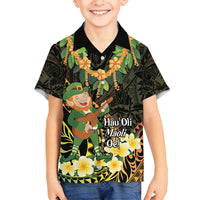 Hawaii Saint Patrick's Day Family Matching Summer Maxi Dress and Hawaiian Shirt Ukulele Leprechaun Hau'Oli Maoli Oe! LT14 Son's Shirt Reggae - Polynesian Pride