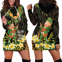 Hawaii Saint Patrick's Day Hoodie Dress Ukulele Leprechaun Hau'Oli Maoli Oe! LT14 - Polynesian Pride