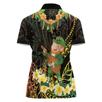 Hawaii Saint Patrick's Day Women Polo Shirt Ukulele Leprechaun Hau'Oli Maoli Oe! LT14 - Polynesian Pride