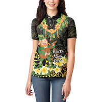 Hawaii Saint Patrick's Day Women Polo Shirt Ukulele Leprechaun Hau'Oli Maoli Oe! LT14 - Polynesian Pride