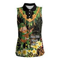 Hawaii Saint Patrick's Day Women Sleeveless Polo Shirt Ukulele Leprechaun Hau'Oli Maoli Oe! LT14 Female Reggae - Polynesian Pride