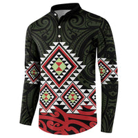 Kia Ora Aotearoa Button Sweatshirt 2025 Pasifika Maori Taniko Motifs LT14 - Polynesian Pride