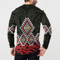 Kia Ora Aotearoa Button Sweatshirt 2025 Pasifika Maori Taniko Motifs LT14 - Polynesian Pride