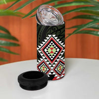 Kia Ora Aotearoa 4 in 1 Can Cooler Tumbler 2025 Pasifika Maori Taniko Motifs LT14 - Polynesian Pride
