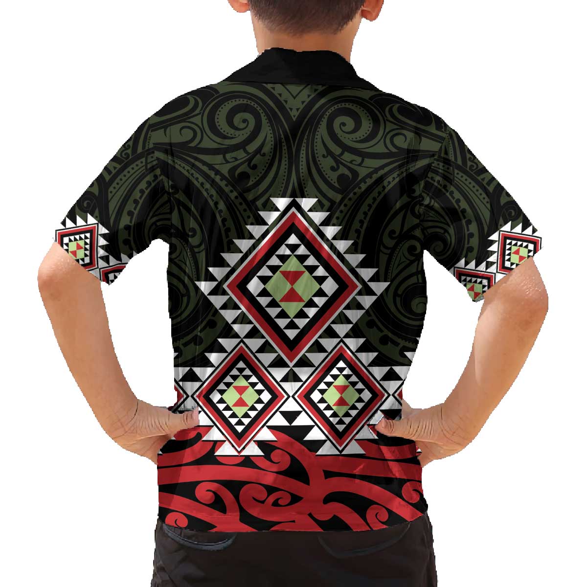 Kia Ora Aotearoa Family Matching Off The Shoulder Long Sleeve Dress and Hawaiian Shirt 2025 Pasifika Maori Taniko Motifs LT14 - Polynesian Pride