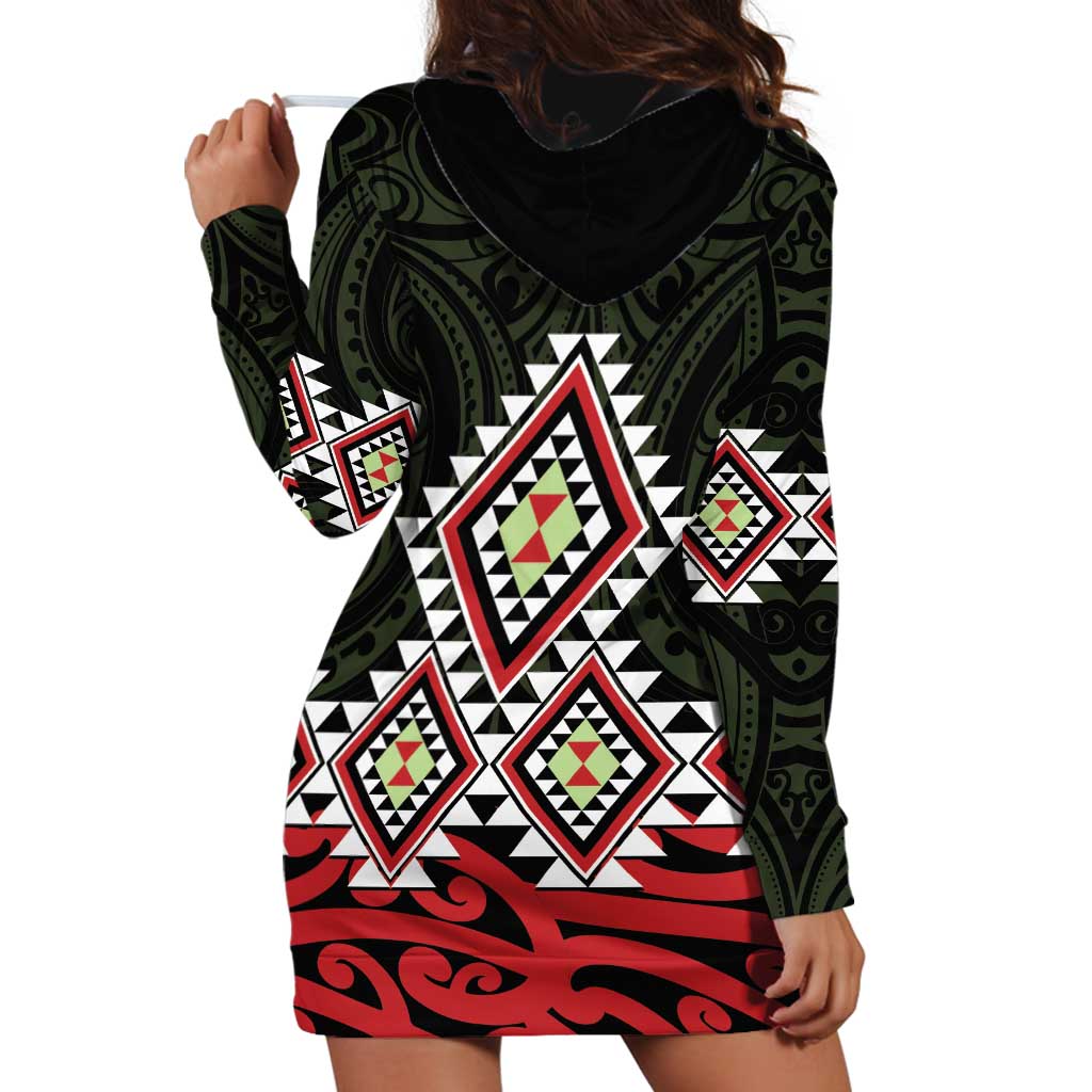 Kia Ora Aotearoa Hoodie Dress 2025 Pasifika Maori Taniko Motifs LT14 - Polynesian Pride