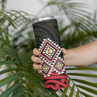 Kia Ora Aotearoa Skinny Tumbler 2025 Pasifika Maori Taniko Motifs LT14 - Polynesian Pride
